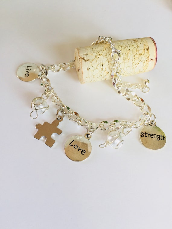 Autism Awareness Puzzle Piece Bracelet Jewelry For Women Great Gifts For Autism Mom And Teachers