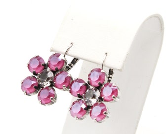 Flower Jewelry-Flower Earrings-Pink Jewelry-Summer Jewelry-Bohemian Earrings-Boho Earrings-Lightweight Earrings-Floral Jewelry