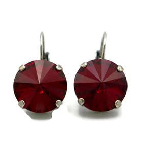 Garnet Earrings-Crystal Earrings-Minimalist Earrings-Simple Earrings-Birthstone Jewelry-Classic Earrings-Dangle Earrings-ruby earrings