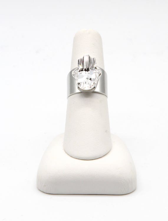 Statement CZ Diamond Hamsa Ring swarovski Crystal Hamsa Ring hand of Fatima boho Jewelry protection Amulet silver Rings statement Ring Etsy