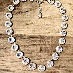 Bridesmaid Gemstone Crystal Statement Tennis Necklace-Anna Wintour Collet Necklace-Chunky Necklace
