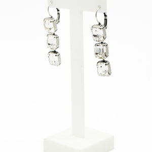 Geometric Earrings-Long Earrings-Wedding Earrings-Bridal Earrings-Crystal Earrings-Statement Earrings-Diamond Earrings-Art Deco