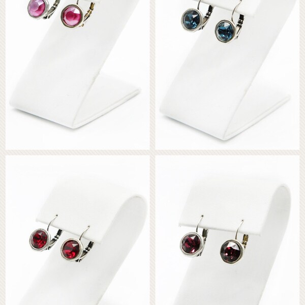 Colorful Bridesmaid Earrings- Crystal Earrings-Minimalist Earrings-Dangle Earrings-Lightweight-Birthstone Jewelry-Petite Earrings