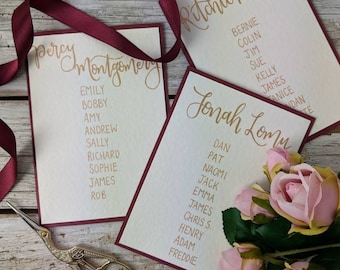 Table plan cards - mounted