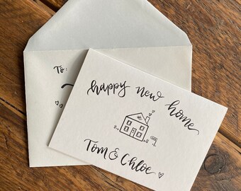 New House Home Card - personalised with name or door number