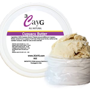 3CayG Cupuacu Butter 8oz or 1lb Pure and Unrefined
