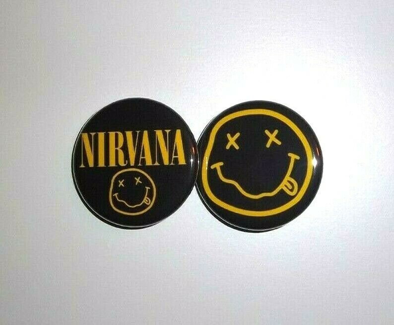 Nirvana Smiley Inspired 1.25 and 2.25 Pinback | Etsy