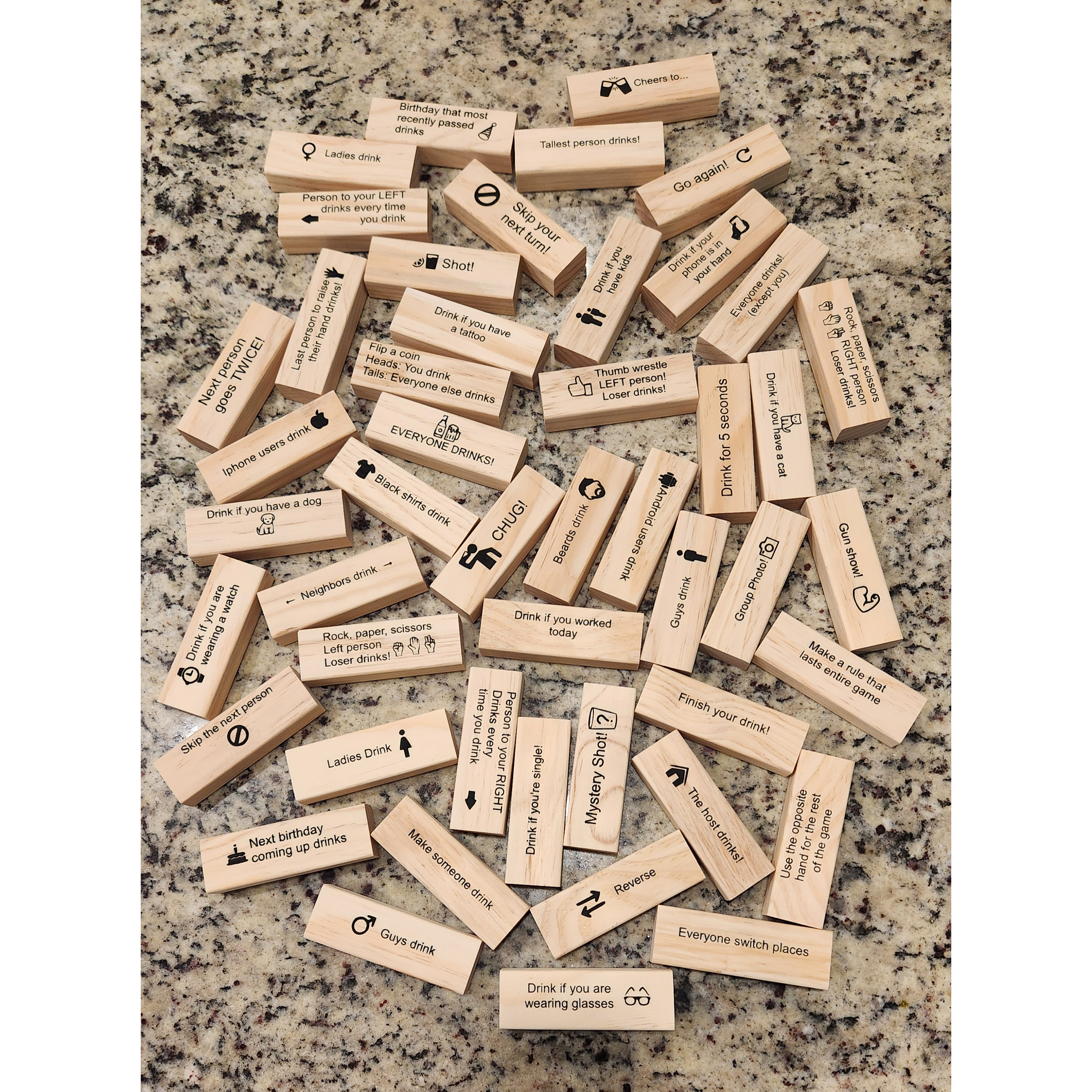 Party - Drinking Game - Tumbling Tower Blocks - SM or LRG - Etsy