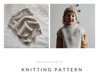 Knitting pattern: ROUHEA Sora kids' vest // PDF slipover vest for kids knitting pattern, knitted baby + toddler vest pattern