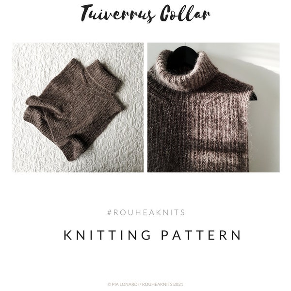 Knitting pattern: ROUHEA Tuiverrus Collar // PDF Adults collar knitting pattern, knitted neck warmer pattern