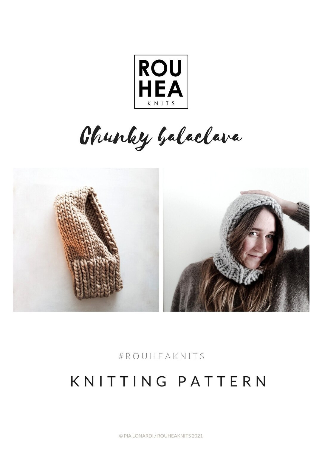 Knitting Pattern ROUHEA Chunky Balaclava // Chunky Balaclava Knitting