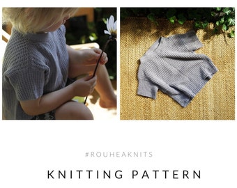 Knitting pattern: ROUHEA Sora kids' tee // T-shirt knitting pattern, summer knitting pattern, knitting pattern