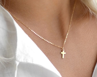Gold Cross Necklace - Etsy UK