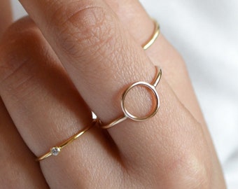 VOGUE Thin Gold Circle Ring • Dainty Silver Ring • Karma Circle Ring • Minimal Ring•Gift For Her•Bridesmaid Gift•Mothers Day Gift•Girlfriend