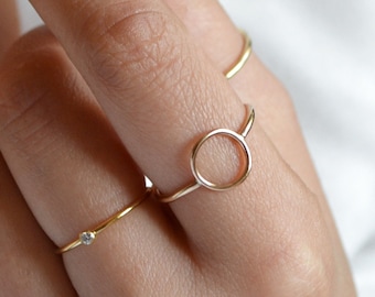 FINAL SALE Thin Circle Ring • Dainty Silver Ring • Karma Circle Ring • Minimal Ring•Gift For Her•Bridesmaid Gift•Mothers Day Gift•Girlfriend