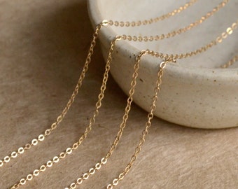 SHAY 14K Solid Gold • Dainty Chain Necklace • Simple, Everyday Delicate Layering Chains • Choker Necklace • Wedding Gift • Thin Chain • Gold