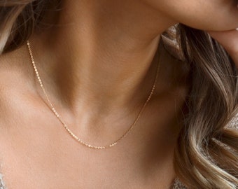 SHAY 14K Solid Gold • Rose Gold Fill • Sterling Silver • Dainty Chain Necklace • Simple Everyday Necklace •Layering Chains•Delicate Necklace