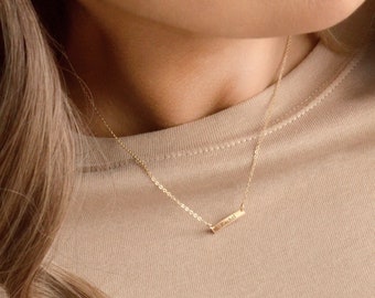 LYLA Mini Bar Necklace • Initials Bar Necklace • Name Bar Necklace • Personalized Tiny Nameplate Necklace•Everyday Necklace•Gold Silver Rose