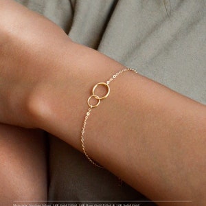 PAIGE 14K Gold Fill • Sterling Silver Two Linked Circles Bracelet•Eternity Bracelet• Karma Bracelet• Friendship bracelet• Bridesmaid gifts