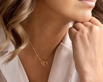 PAIGE 14K Gold Fill Karma Halskette • Kleine Eternity Halskette • Ring Halskette • Einfache Gold Halskette • Zierliche Kreis Halskette • Gold Halskette