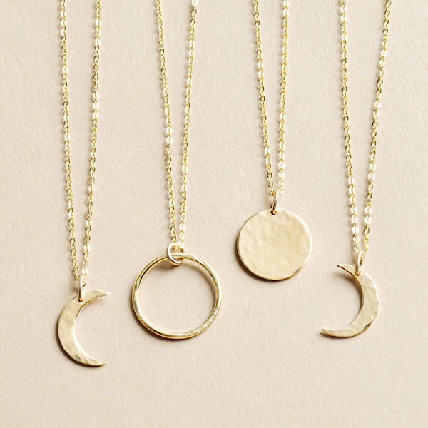 NEOMA Dainty Moon Phase Necklace • Crescent Moon • Simple Necklace • Waxing Waning Moon Necklace •14K Gold Fill•Gift For Her•Sterling Silver