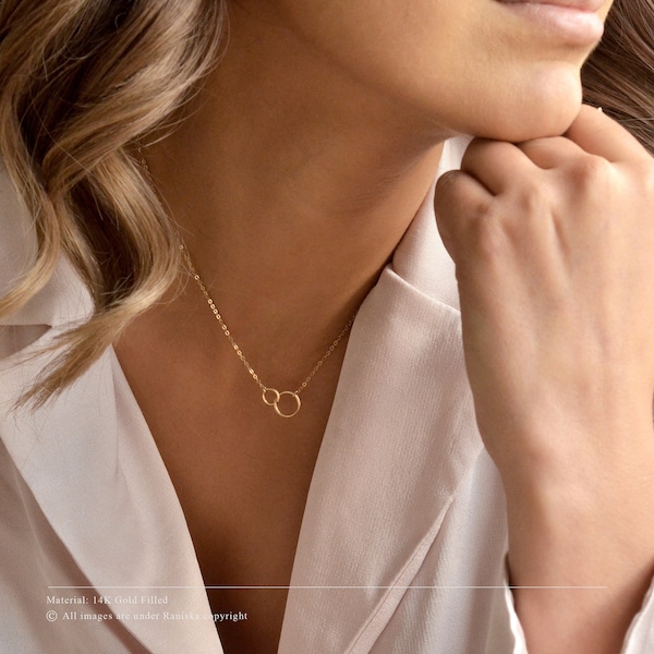 PAIGE 14K Gold Fill Karma Necklace • Small Eternity Necklace • Ring Necklace • Simple Gold Necklace • Dainty Circle Necklace •Gold Necklace