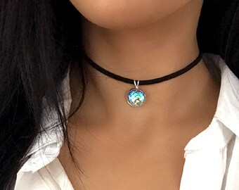 Mermaid Scales Necklace, Mermaid Necklace, Mermaid Scales Choker, Mermaid Choker, Mermaid Charm Choker, Layering Necklace, Gift for Her,