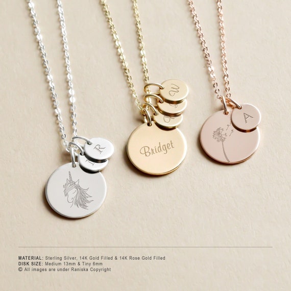 Personalized cheap disk necklace