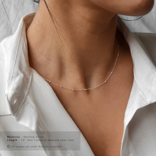 Schlussverkauf Satellit 14k Gold Filled • Schichtkette • Zierliche, zierliche Perlenperlen Satelliten-Kettenhalskette Choker • Schmuck • Geschenk