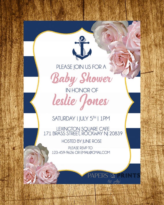 Gender Neutral Nautical Baby Shower Invitations 6
