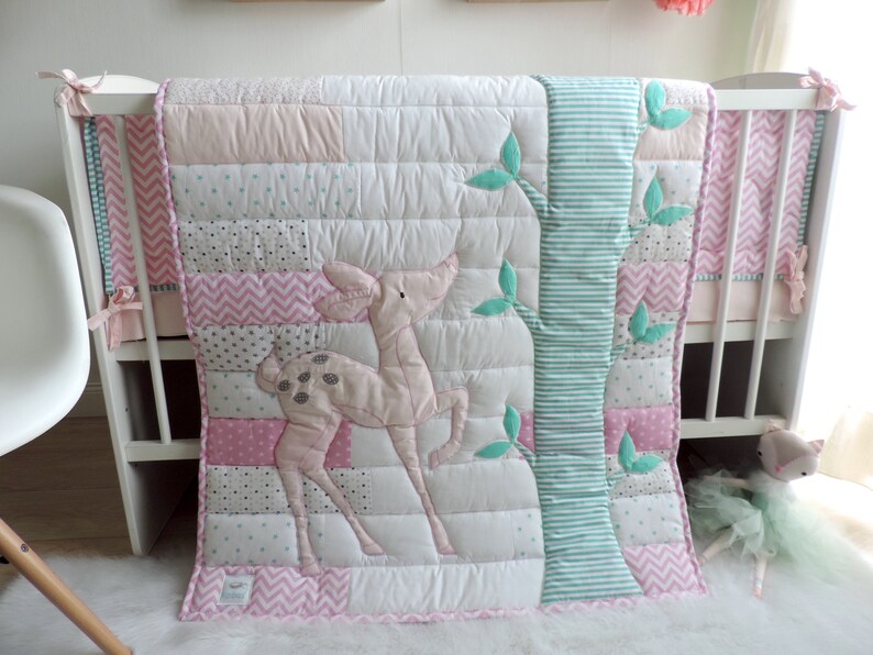 Deer Bedding Crib for Girl Deer Nursery Bedding Deer Baby Etsy