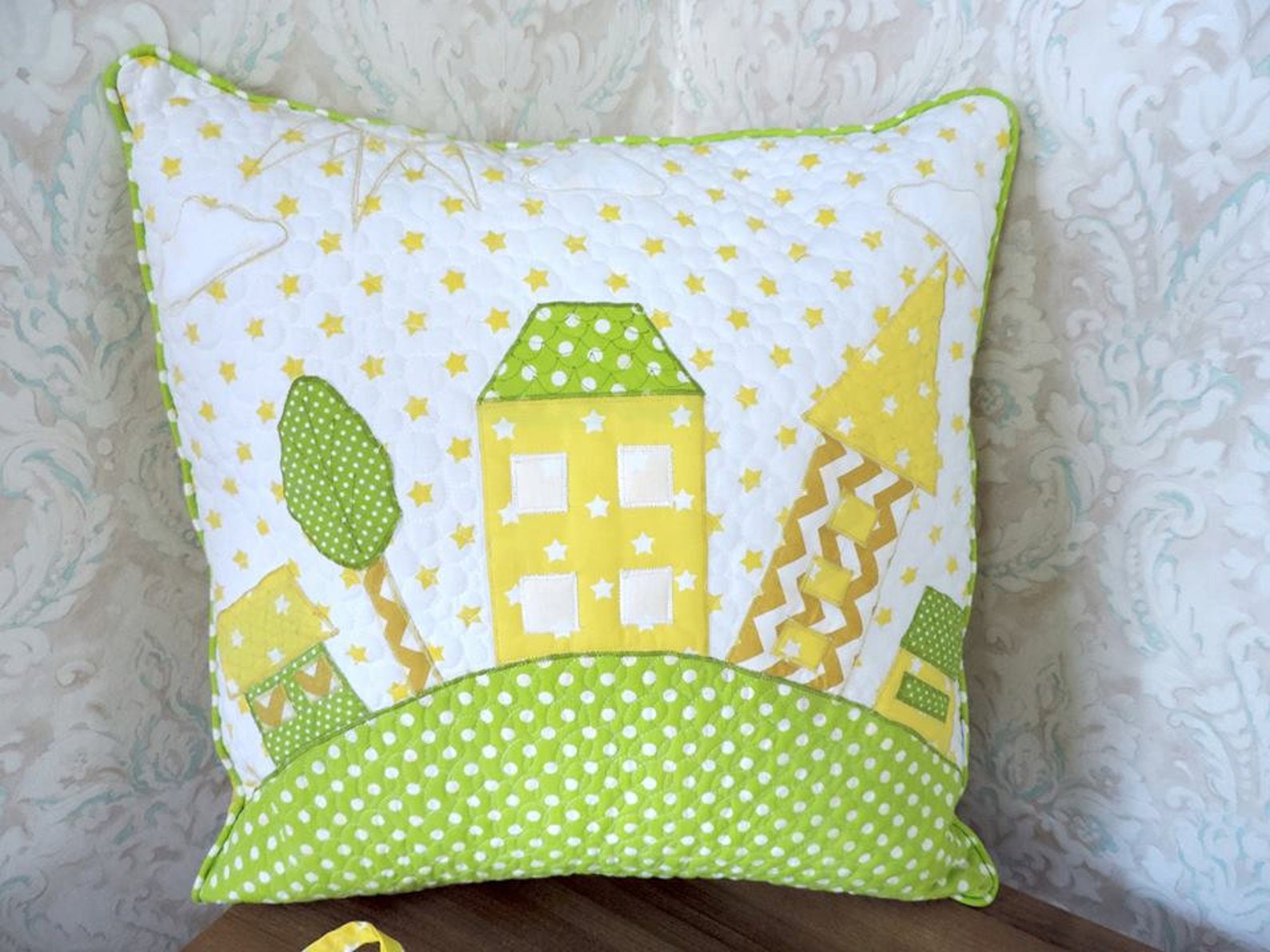 Decorative Kids Pillow Throw Pillow Quilted Pillow Cover Etsy