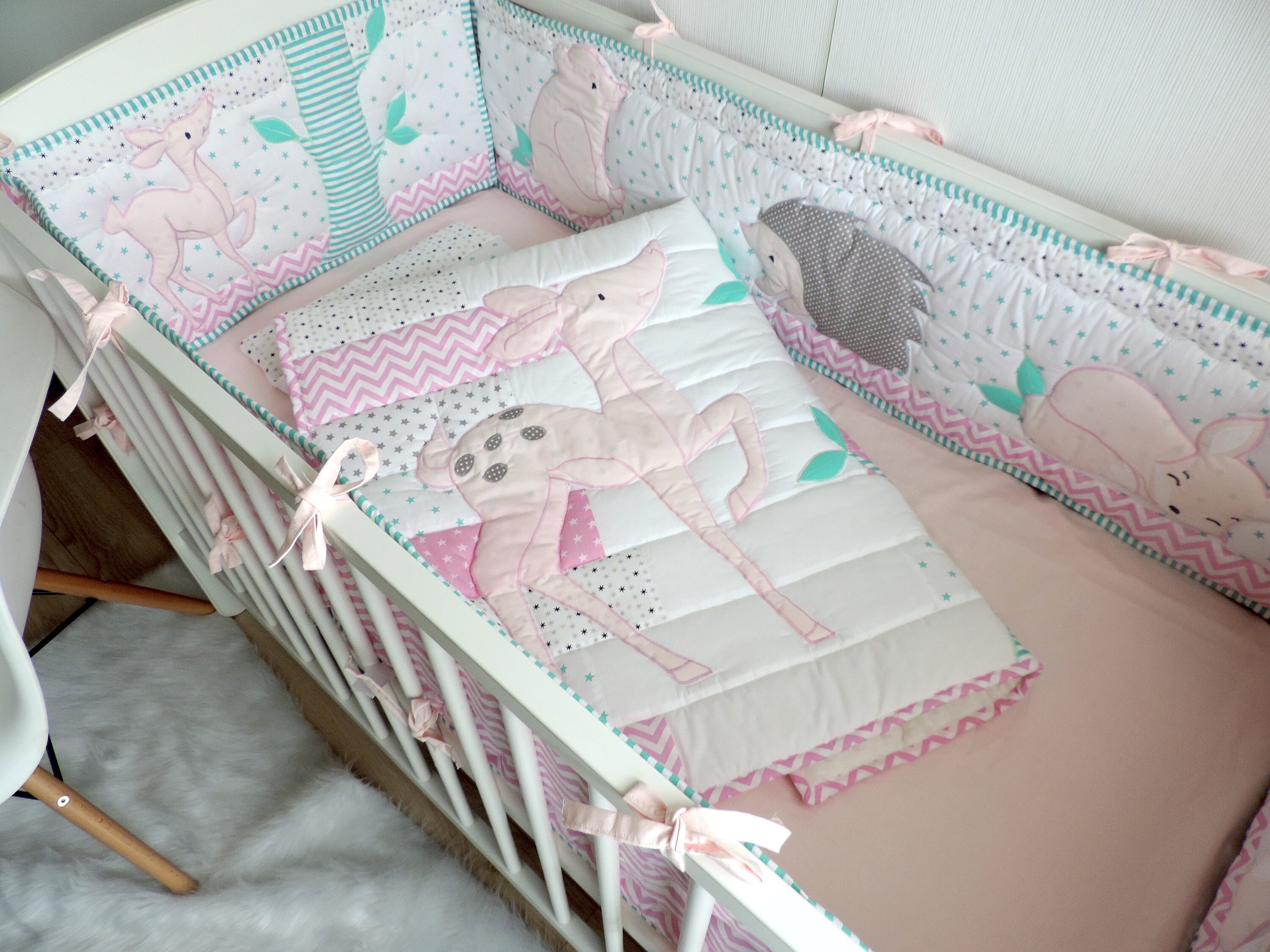 Deer Bedding Crib for Girl Deer Nursery Bedding Deer Baby Etsy