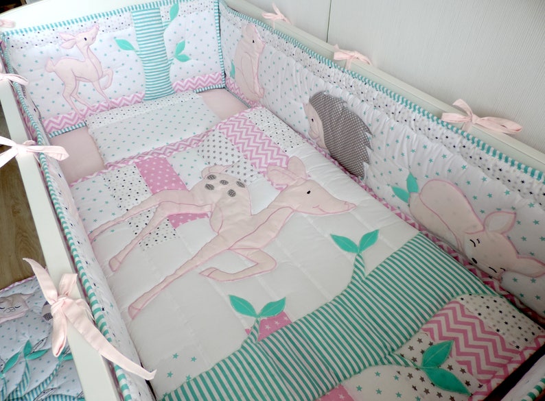 Deer Bedding Crib for Girl Deer Nursery Bedding Deer Baby Etsy