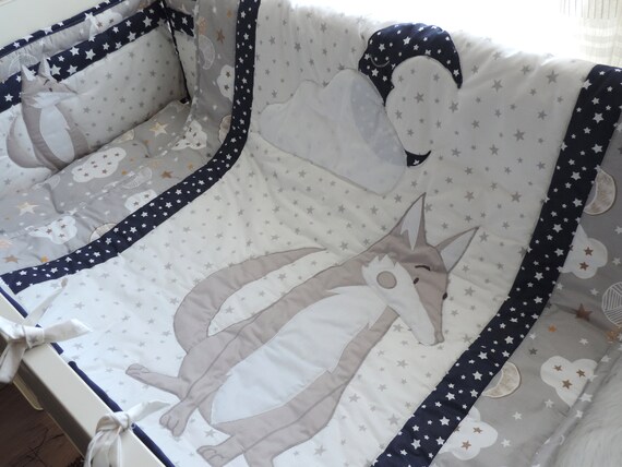 wolf crib bedding