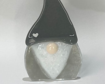 tea light holder fused glass / gonk / gnome/ candle screen / tea light holder/ candle holder