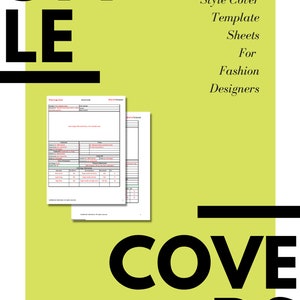 Fashion sketches for Apparel Design; Tech pack fashion Style Cover excel spreadsheet template