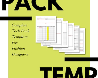 Complete Tech Pack excel template for apparel industry fashion designing and fashion CAD; fashion design templates