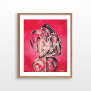 Black Couple Art, Valentines Art Print, Black Love Art, Black Love Print, Bedroom Art, Black Art, Afrocentric, Dreadlocks UNFRAMED
