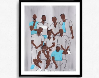 Schwarze Kunst, afroamerikanische Kunst, Black Power Art, schwarze Jungen, schwarze Männer, schwarze Männer Kunst, schwarze Männer Kunst, dunkle Haut Männer, UNGERAHMT