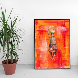 African Boy Painting, African Art Print, Tribal Art, African Print, African Painting, African Man Print, African Decor UNFRAMED