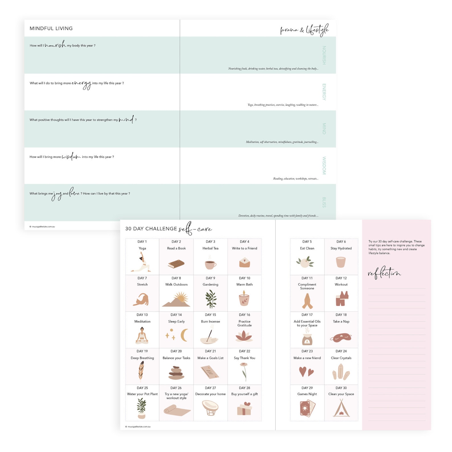 2023 Weekly Mindfulness Planner Green Sage Mandala Etsy Australia