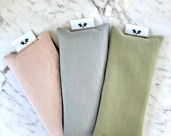 Linen Cotton Aromatherapy Eye Pillow, Lavender Scented, Weighted Relaxation