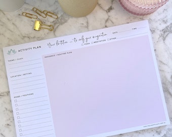 Yoga Pilates Class Planner – A4 Activity Notepad