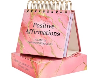 Positive Affirmations Flip Desk Calendar – reusable, inspiring quotes, affirmations, gratitude, reflections
