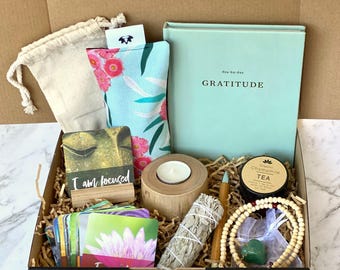 Meditation Gift Box | Self Care Hamper with Journal, Tea & Sage