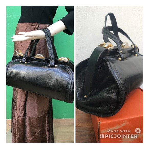 DOCTOR BLACK LEATHER handbag Fashion leather handb