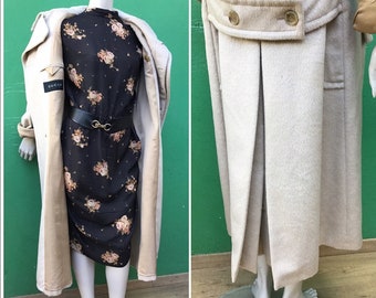 MANTEAU GUCCI-ALPACA | Manteau en laine d'alpaga vintage | Manteau en laine d’alpaga vintage à la mode | Manteau en laine d'alpaga beige| Manteau Vintage à la mode