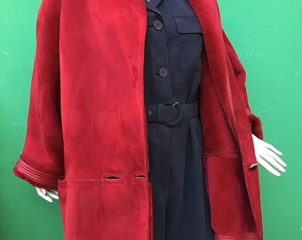 GIANNI VERSACE-COAT | Vintage Red Coat | Vintage Leather Coat | Gianni Versace vintage | Luxury vintage Coat