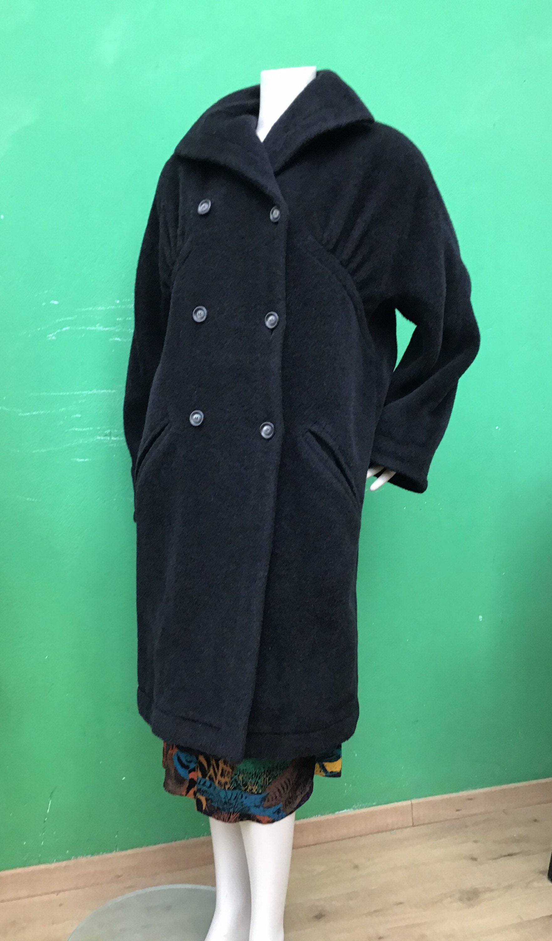 MAX MARA VINTAGE Coat | Vintage Anthracite Alpaca Coat MAX MARA VINTAGE Coat | Vintage Anthracite Alpaca Coat